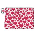 Hearts Valentine Pattern Seamless Canvas Cosmetic Bag (XL)