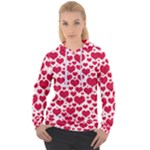 Hearts Valentine Pattern Seamless Women s Overhead Hoodie