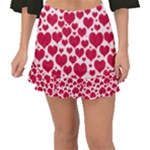 Hearts Valentine Pattern Seamless Fishtail Mini Chiffon Skirt