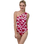 Hearts Valentine Pattern Seamless To One Side Swimsuit