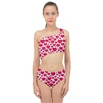 Hearts Valentine Pattern Seamless Spliced Up Two Piece Swimsuit