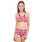 Hearts Valentine Pattern Seamless Cage Up Bikini Set