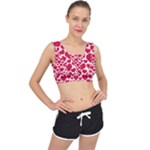 Hearts Valentine Pattern Seamless V-Back Sports Bra