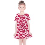 Hearts Valentine Pattern Seamless Kids  Simple Cotton Dress