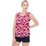 Hearts Valentine Pattern Seamless Bubble Hem Chiffon Tank Top