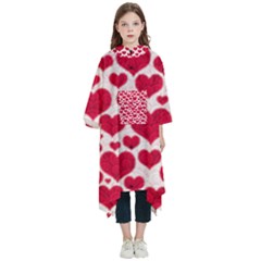 Hearts Valentine Pattern Seamless Kids  Hooded Rain Ponchos from ArtsNow.com