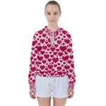 Hearts Valentine Pattern Seamless Women s Tie Up Sweat