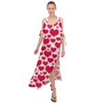 Hearts Valentine Pattern Seamless Maxi Chiffon Cover Up Dress