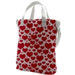 Hearts Valentine Pattern Seamless Canvas Messenger Bag