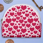 Hearts Valentine Pattern Seamless Horseshoe Style Canvas Pouch