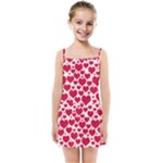 Hearts Valentine Pattern Seamless Kids  Summer Sun Dress