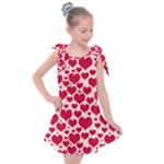 Hearts Valentine Pattern Seamless Kids  Tie Up Tunic Dress