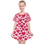 Hearts Valentine Pattern Seamless Kids  Smock Dress