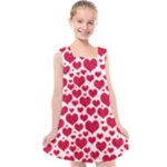 Hearts Valentine Pattern Seamless Kids  Cross Back Dress