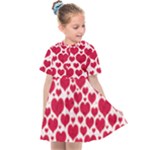 Hearts Valentine Pattern Seamless Kids  Sailor Dress