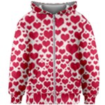 Hearts Valentine Pattern Seamless Kids  Zipper Hoodie Without Drawstring