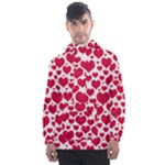 Hearts Valentine Pattern Seamless Men s Front Pocket Pullover Windbreaker