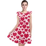 Hearts Valentine Pattern Seamless Tie Up Tunic Dress