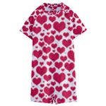 Hearts Valentine Pattern Seamless Kids  Boyleg Half Suit Swimwear