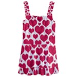 Hearts Valentine Pattern Seamless Kids  Layered Skirt Swimsuit