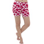 Hearts Valentine Pattern Seamless Lightweight Velour Yoga Shorts