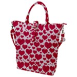 Hearts Valentine Pattern Seamless Buckle Top Tote Bag