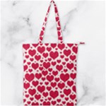 Hearts Valentine Pattern Seamless Double Zip Up Tote Bag