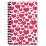 Hearts Valentine Pattern Seamless 5.5  x 8.5  Notebook