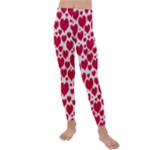 Hearts Valentine Pattern Seamless Kids  Lightweight Velour Leggings