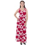 Hearts Valentine Pattern Seamless Sleeveless Velour Maxi Dress