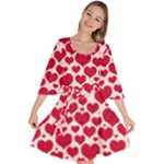 Hearts Valentine Pattern Seamless Velour Kimono Dress