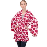 Hearts Valentine Pattern Seamless Long Sleeve Velvet Kimono 