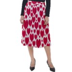 Hearts Valentine Pattern Seamless Classic Velour Midi Skirt 