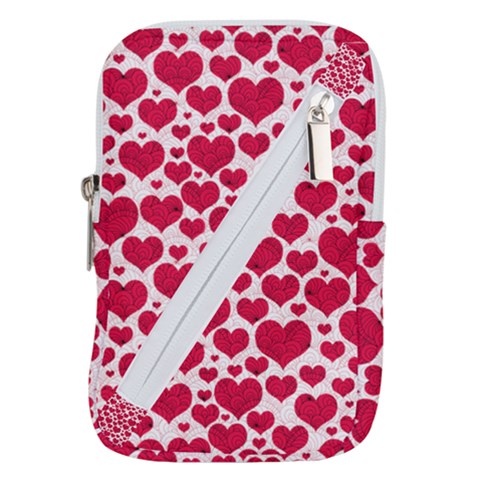 Hearts Valentine Pattern Seamless Belt Pouch Bag (Small) from ArtsNow.com