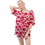 Hearts Valentine Pattern Seamless Oversized Chiffon Top