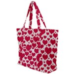 Hearts Valentine Pattern Seamless Zip Up Canvas Bag