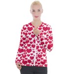 Hearts Valentine Pattern Seamless Casual Zip Up Jacket