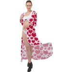 Hearts Valentine Pattern Seamless Maxi Chiffon Beach Wrap