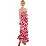 Hearts Valentine Pattern Seamless Cami Maxi Ruffle Chiffon Dress