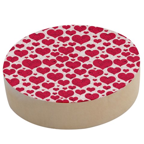 Hearts Valentine Pattern Seamless Wooden Bottle Opener (Round) from ArtsNow.com