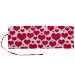 Hearts Valentine Pattern Seamless Roll Up Canvas Pencil Holder (M)