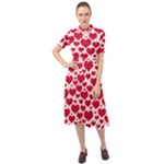 Hearts Valentine Pattern Seamless Keyhole Neckline Chiffon Dress