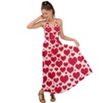 Hearts Valentine Pattern Seamless Backless Maxi Beach Dress