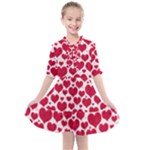 Hearts Valentine Pattern Seamless Kids  All Frills Chiffon Dress