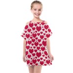 Hearts Valentine Pattern Seamless Kids  One Piece Chiffon Dress