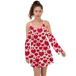 Hearts Valentine Pattern Seamless Boho Dress