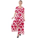 Hearts Valentine Pattern Seamless Waist Tie Boho Maxi Dress