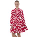 Hearts Valentine Pattern Seamless All Frills Dress