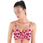 Hearts Valentine Pattern Seamless Woven Tie Front Bralet