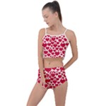 Hearts Valentine Pattern Seamless Summer Cropped Co-Ord Set